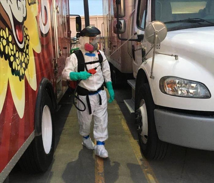 service worker sanitizing work truck