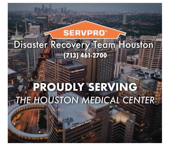 Graphic with franchise information and the text ¨Proudly serving the Houston medical center.¨ 